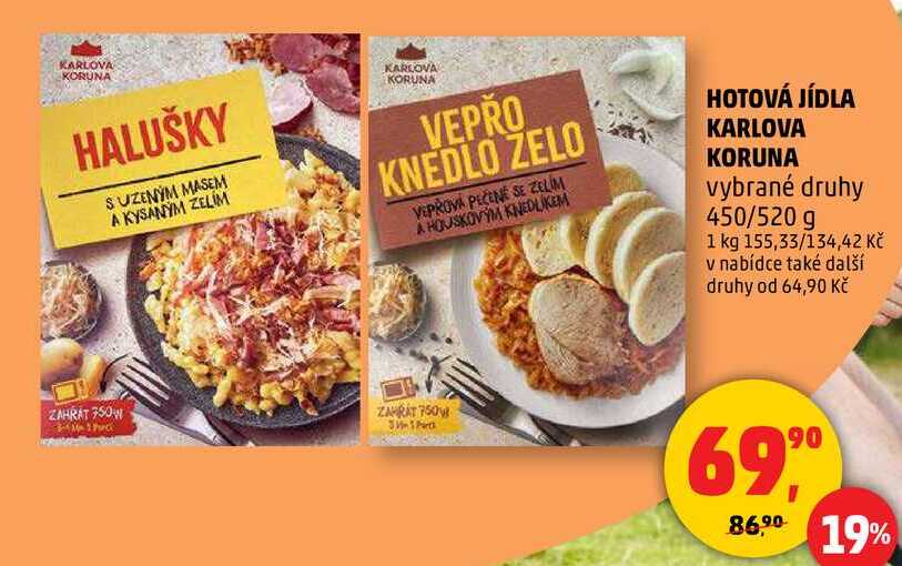 HOTOVÁ JÍDLA KARLOVA KORUNA vybrané druhy, 450/520 g 