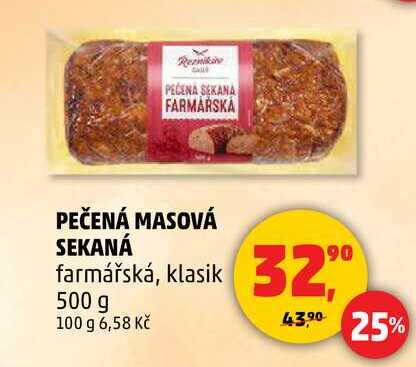 PEČENÁ MASOVÁ SEKANÁ farmářská, klasik, 500 g