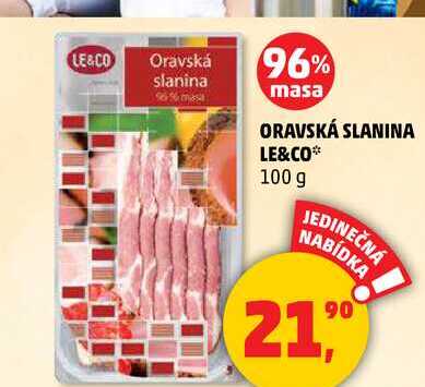 Le & Co Oravská slanina, 100g
