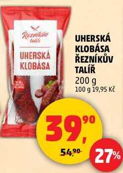 UHERSKÁ KLOBÁSA ŘEZNÍKŮV TALÍŘ, 200 g 