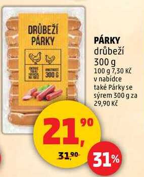 PÁRKY drůbeží, 300 g