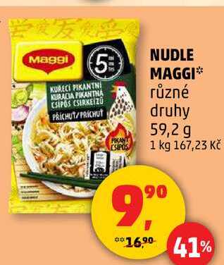 NUDLE MAGGI různé druhy, 59,2 g 