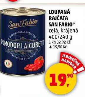 LOUPANÁ RAJČATA SAN FABIO celá, krájená, 400/240 g 