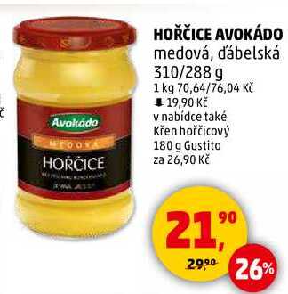 HOŘČICE AVOKÁDO medová, dábelská, 310/288 g  