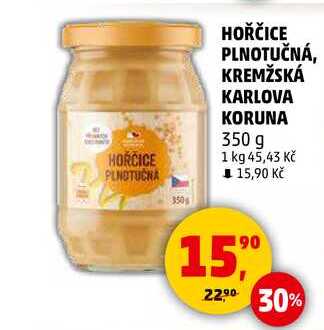 HOŘČICE PLNOTUČNÁ, KREMŽSKÁ KARLOVA KORUNA, 350 g  