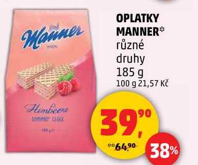 OPLATKY MANNER různé druhy, 185 g 