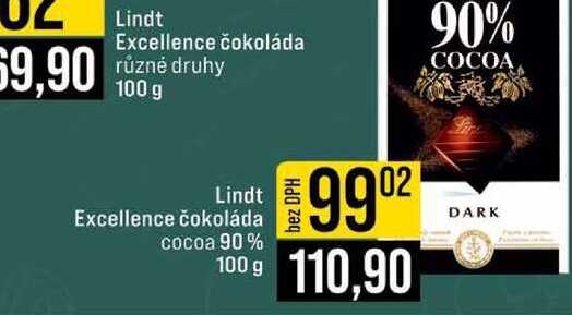 Lindt Excellence čokoláda cocoa 90% 100 g 