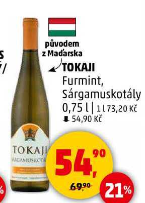 TOKAJI Furmint, Sárgamuskotály, 0,75 l