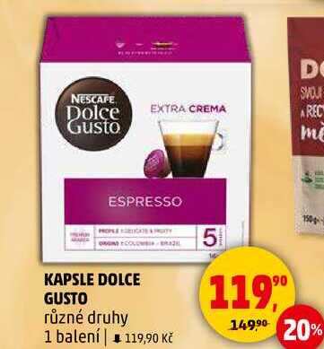 KAPSLE DOLCE GUSTO různé druhy, 1 balení