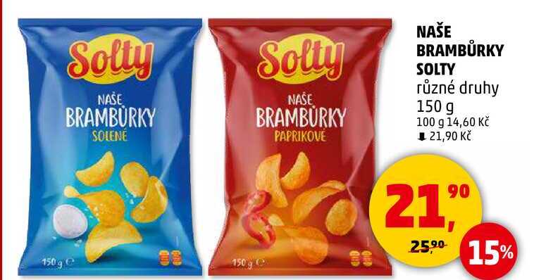 NAŠE BRAMBŮRKY SOLTY různé druhy, 150 g