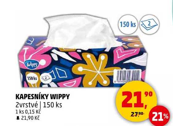 KAPESNÍKY WIPPY 2vrstvé, 150 ks