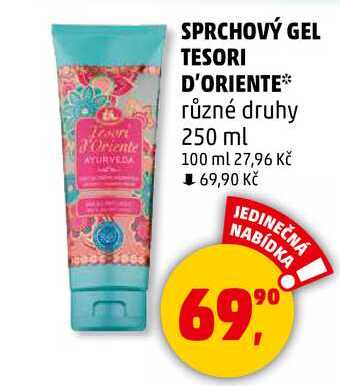 SPRCHOVÝ GEL TESORI D'ORIENTE různé druhy, 250 ml  