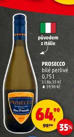 PROSECCO bílé perlivé, 0,75 l