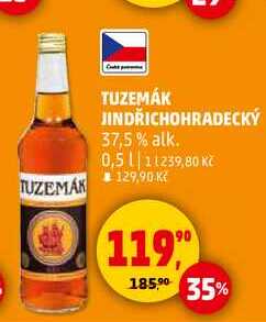 TUZEMÁK JINDŘICHOHRADECKÝ 37,5% alk., 0,5 l