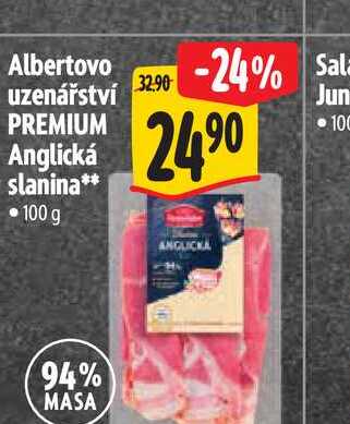 Albertovo uzenářství PREMIUM Anglická slanina 100 g