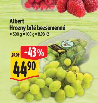 Albert Hrozny bílé bezsemenné 500 g 