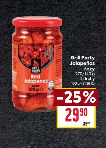 Grill Party Jalapeños řezy 270/140 g 