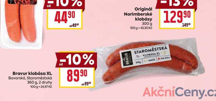 Bravur klobása XL Bavorská, Staroměstská 360 g