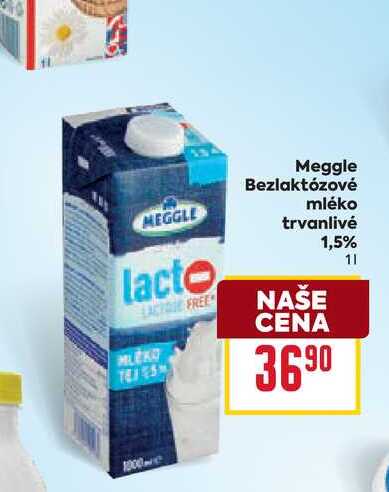 Meggle Bezlaktózové mléko trvanlivé 1,5% 1l