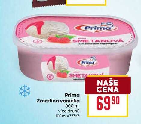 Prima Zmrzlina vanička 900 ml 