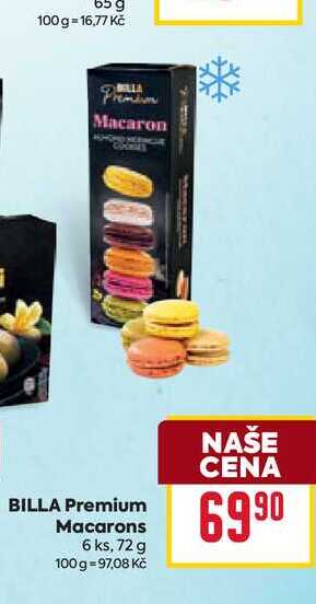 BILLA Premium Macarons 6 ks, 72 g 