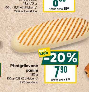 Předgrilované panini 110 g