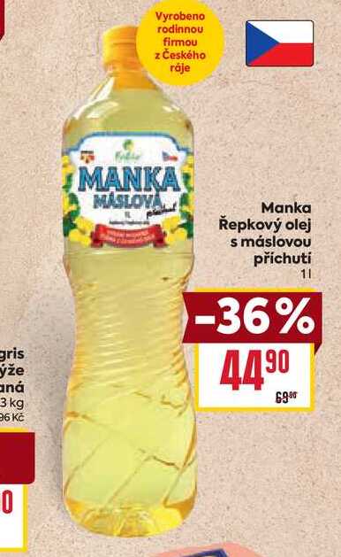Manka Řepkový olej s máslovou příchutí 1l