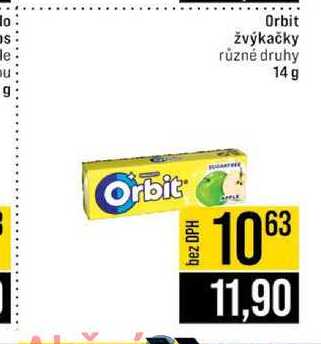 Orbit žvýkačky různé druhy 14 g