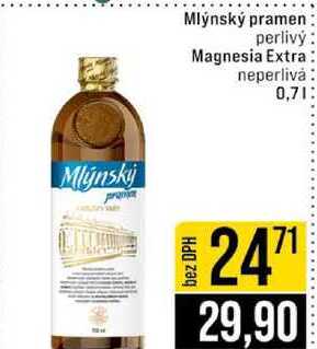 Mlýnský pramen perlivý Magnesia Extra neperlivá 0,7l