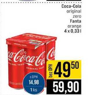 Coca-Cola original zero Fanta orange 4 x 0,33l