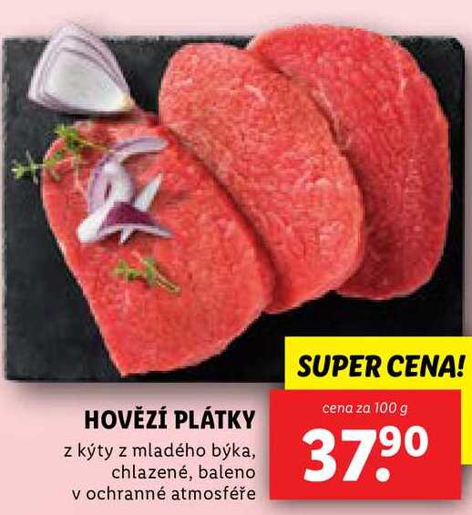 HOVĚZÍ PLÁTKY, cena za 100 g