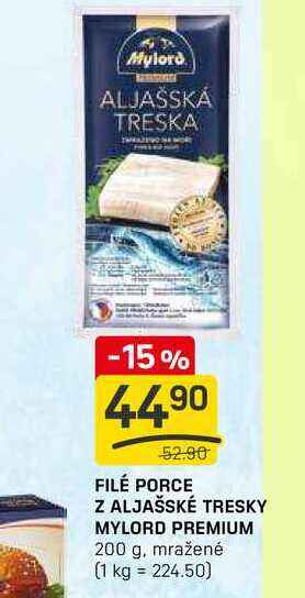 FILÉ PORCE Z ALJAŠSKÉ TRESKY MYLORD PREMIUM 200 g, mražené 