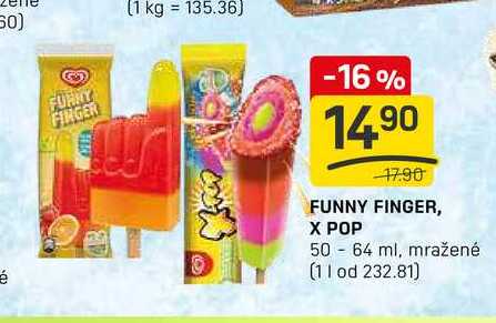 FUNNY FINGER, X POP 50 64 ml, mražené 