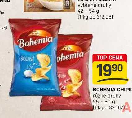 BOHEMIA CHIPS různé druhy 55-60 g