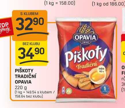 PIŠKOTY TRADIČNÍ OPAVIA 220 g 