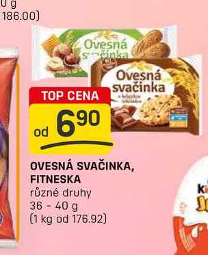 OVESNÁ SVAČINKA, FITNESKA různé druhy 36-40 g