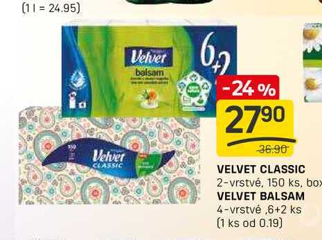 VELVET CLASSIC 2-vrstvé, 150 ks