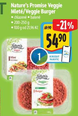 Nature's Promise Veggie Mleté/Veggie Burger, 200-250 g 