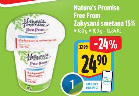 Nature's Promise Free From Zakysaná smetana 15%, 180 g 