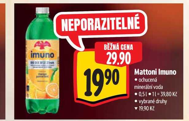   Mattoni Imuno ochucená minerální voda  0,5 l