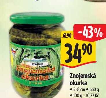   Znojemská okurka  5-8 cm 660 g 