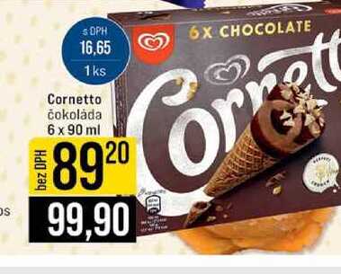 Cornetto čokoláda 6 x 90 ml