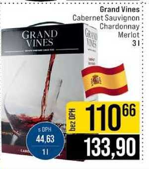 Grand Vines Cabernet Sauvignon Chardonnay Merlot: 3l