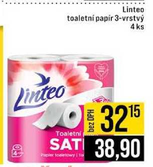 Linteo toaletní papír 3-vrstvý 4 ks 