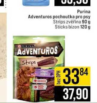 Purina Adventuros pochoutka pro psy Strips zvěřina 90 g 120 g