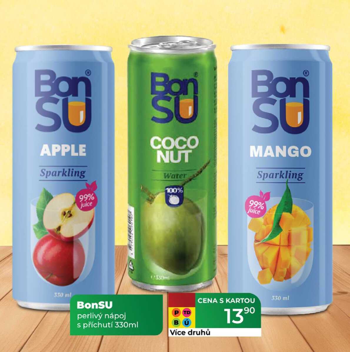 BonSU perlivý nápoj s příchutí 330ml  