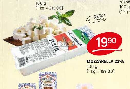 MOZZARELLA 22% 100g