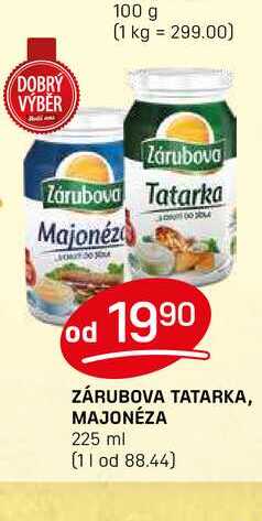 ZÁRUBOVA TATARKA, MAJONÉZA 225 ml 