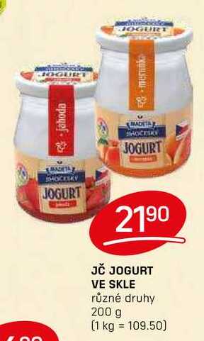 JČ JOGURT VE SKLE různé druhy 200 g 