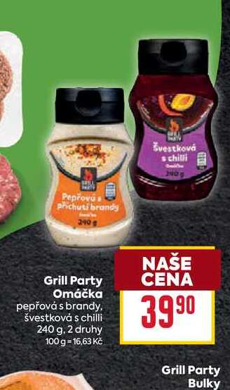 Grill Party Omáčka pepřová s brandy, švestková s chilli 240 g